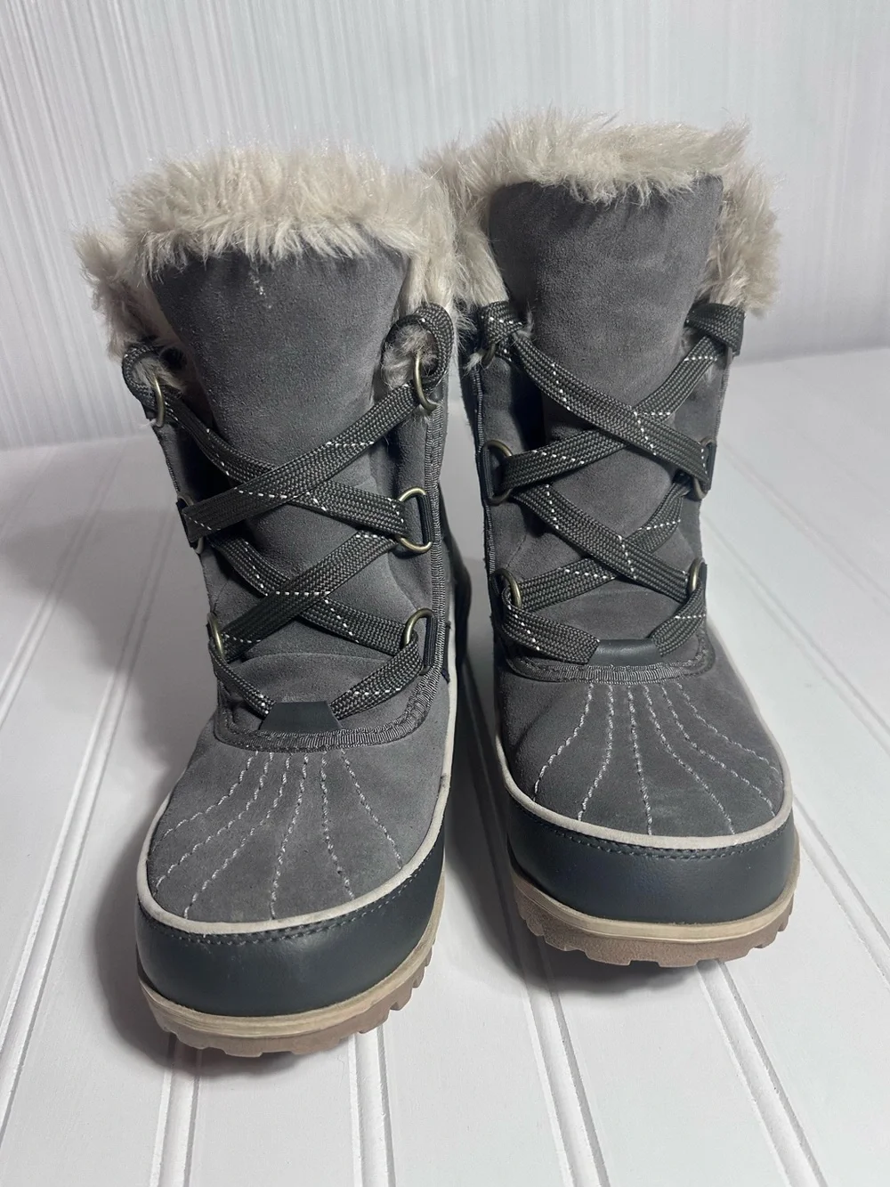 Sorel Tivoli II gray suede waterproof winter boots women’s 7